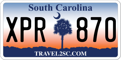SC license plate XPR870