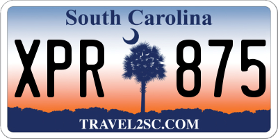 SC license plate XPR875