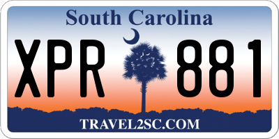 SC license plate XPR881