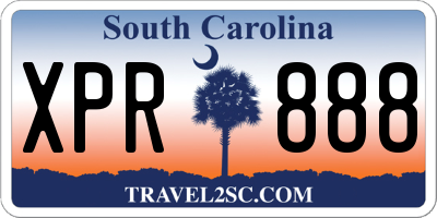 SC license plate XPR888