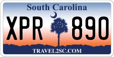SC license plate XPR890