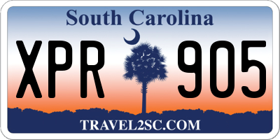 SC license plate XPR905