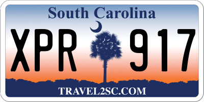 SC license plate XPR917