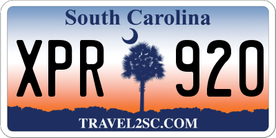 SC license plate XPR920