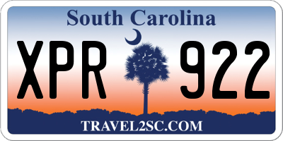 SC license plate XPR922