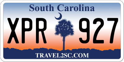 SC license plate XPR927