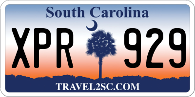 SC license plate XPR929