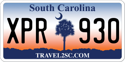 SC license plate XPR930