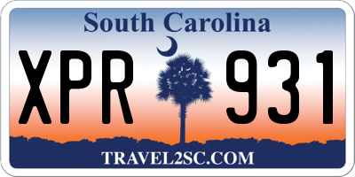 SC license plate XPR931