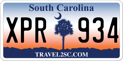 SC license plate XPR934