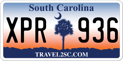 SC license plate XPR936