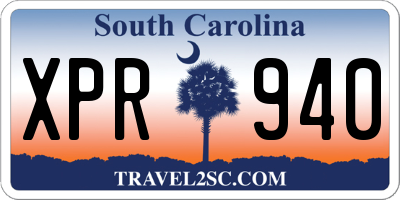 SC license plate XPR940