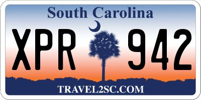 SC license plate XPR942
