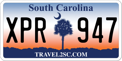SC license plate XPR947
