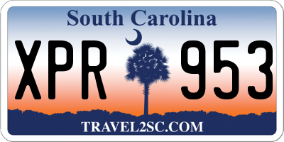 SC license plate XPR953