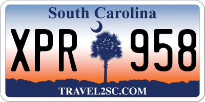 SC license plate XPR958