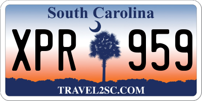 SC license plate XPR959