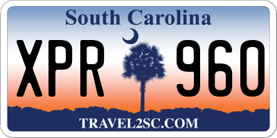 SC license plate XPR960
