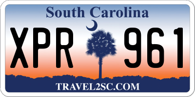 SC license plate XPR961