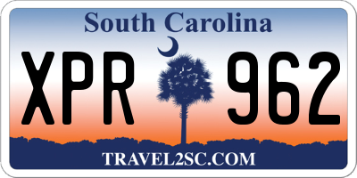 SC license plate XPR962