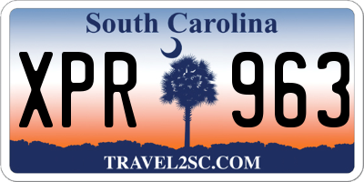 SC license plate XPR963