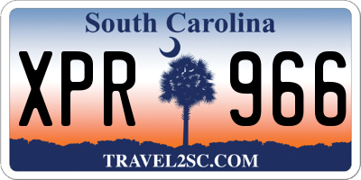 SC license plate XPR966