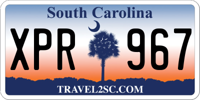 SC license plate XPR967