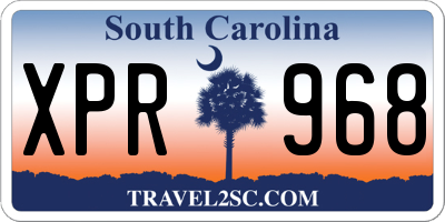 SC license plate XPR968