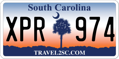 SC license plate XPR974