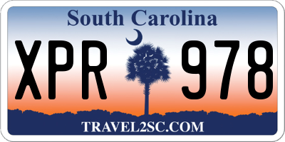 SC license plate XPR978