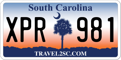 SC license plate XPR981
