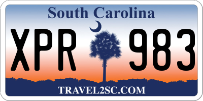 SC license plate XPR983