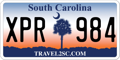 SC license plate XPR984