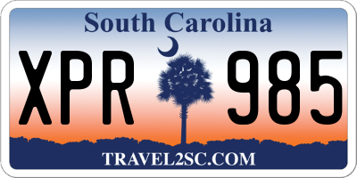 SC license plate XPR985