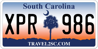 SC license plate XPR986