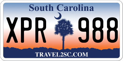 SC license plate XPR988