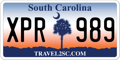 SC license plate XPR989
