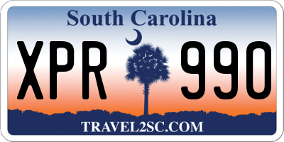 SC license plate XPR990