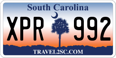 SC license plate XPR992