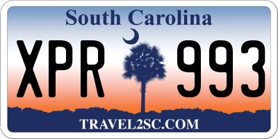 SC license plate XPR993