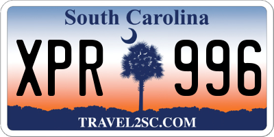 SC license plate XPR996