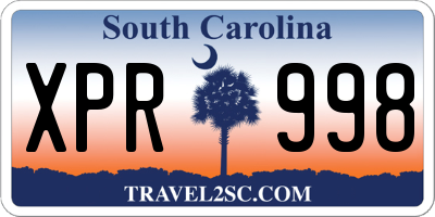 SC license plate XPR998