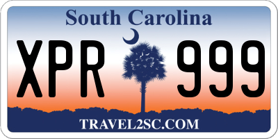 SC license plate XPR999