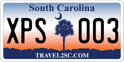 SC license plate XPS003