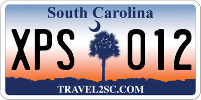 SC license plate XPS012