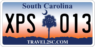 SC license plate XPS013