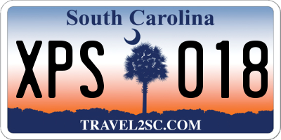 SC license plate XPS018