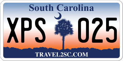 SC license plate XPS025
