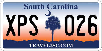 SC license plate XPS026