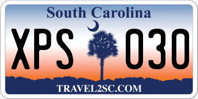 SC license plate XPS030